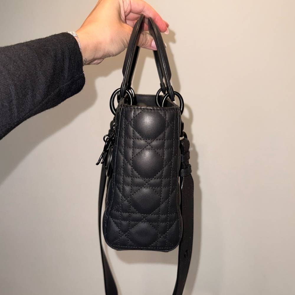 Authentic Ultra Matte Calfskin Cannage Small My ABCDior Lady Dior Black - Picture 2 of 12